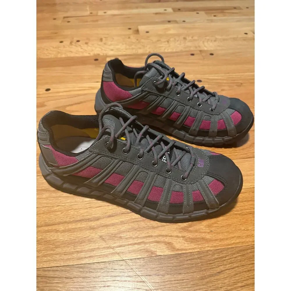 CAT Switch Steel Toe Oxford Work Shoes Womens 11 Gray Black 90299